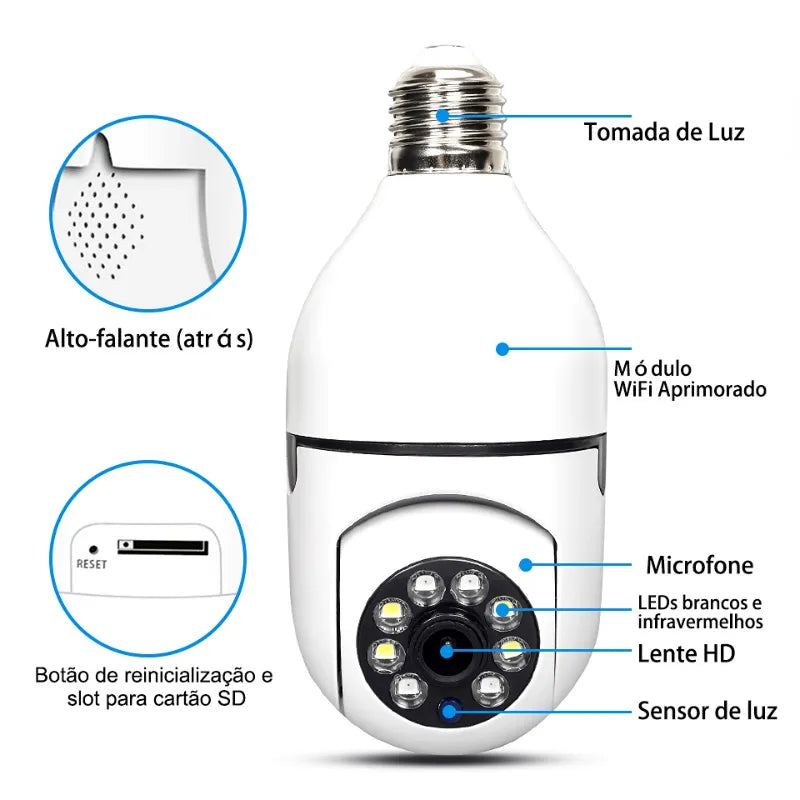 LightCam - Câmera Wi-Fi Giratória 360